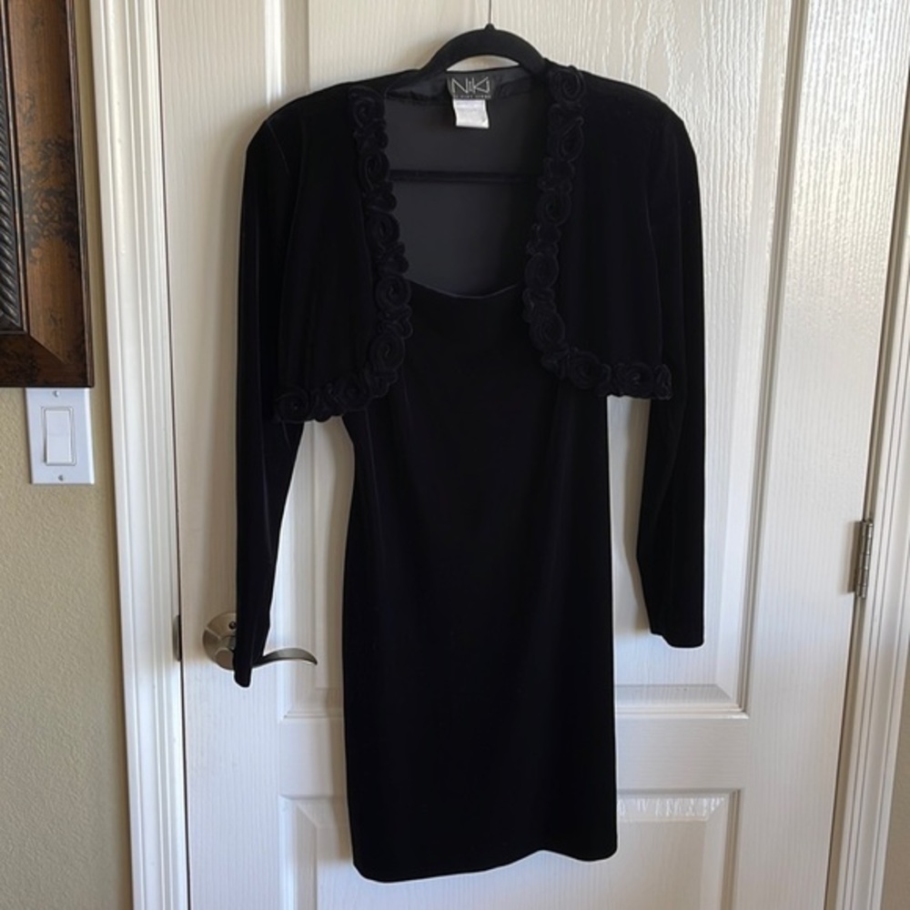 Black Velvet Dress with jacket by Niki Livas Vintage